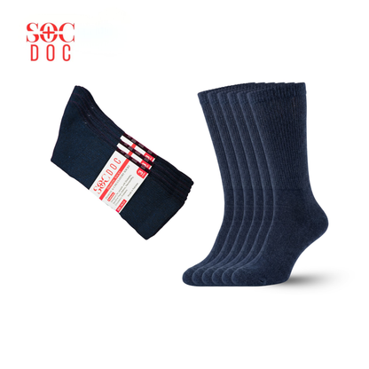 Multi-Color 12-Pair Diabetic CREW Socks, Non-Binding Comfort for Everyday Wear, Men & Women - SOC DOC