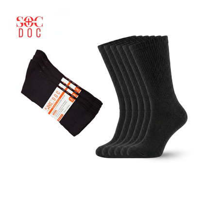 Multi-Color 12-Pair Diabetic CREW Socks, Non-Binding Comfort for Everyday Wear, Men & Women - SOC DOC