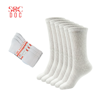 Multi-Color 12-Pair Diabetic CREW Socks, Non-Binding Comfort for Everyday Wear, Men & Women - SOC DOC