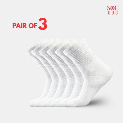 Diabetic Quarter Socks 3/6/9/12 Pairs, Non-Binding for Neuropathy & Circulation, Men & Women - Soc Doc