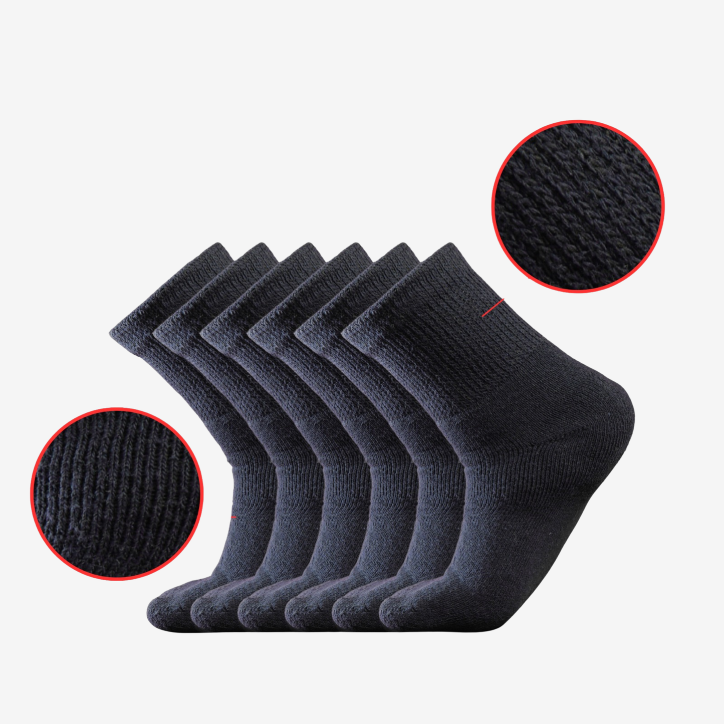 Diabetic Quarter Socks 3/6/9/12 Pairs, Non-Binding for Neuropathy & Circulation, Men & Women - Soc Doc
